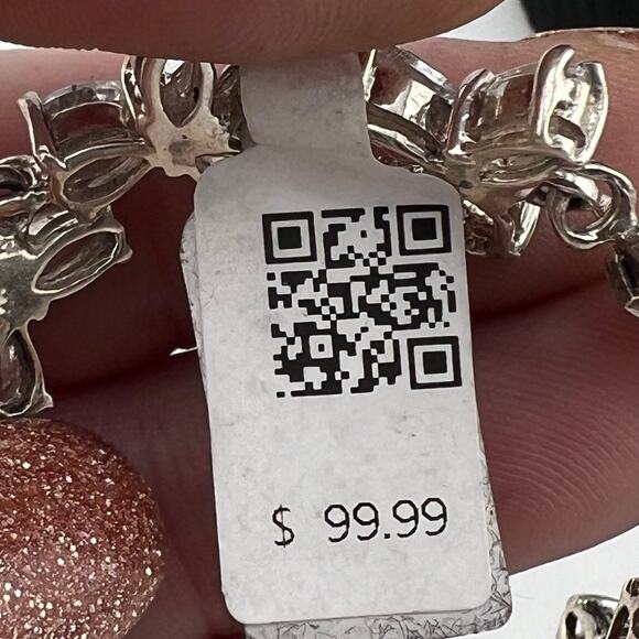 NWT Clear Czech Crystal 925 Sterling Silver Prong Set Bracelet 7" - Picture 5 of 7